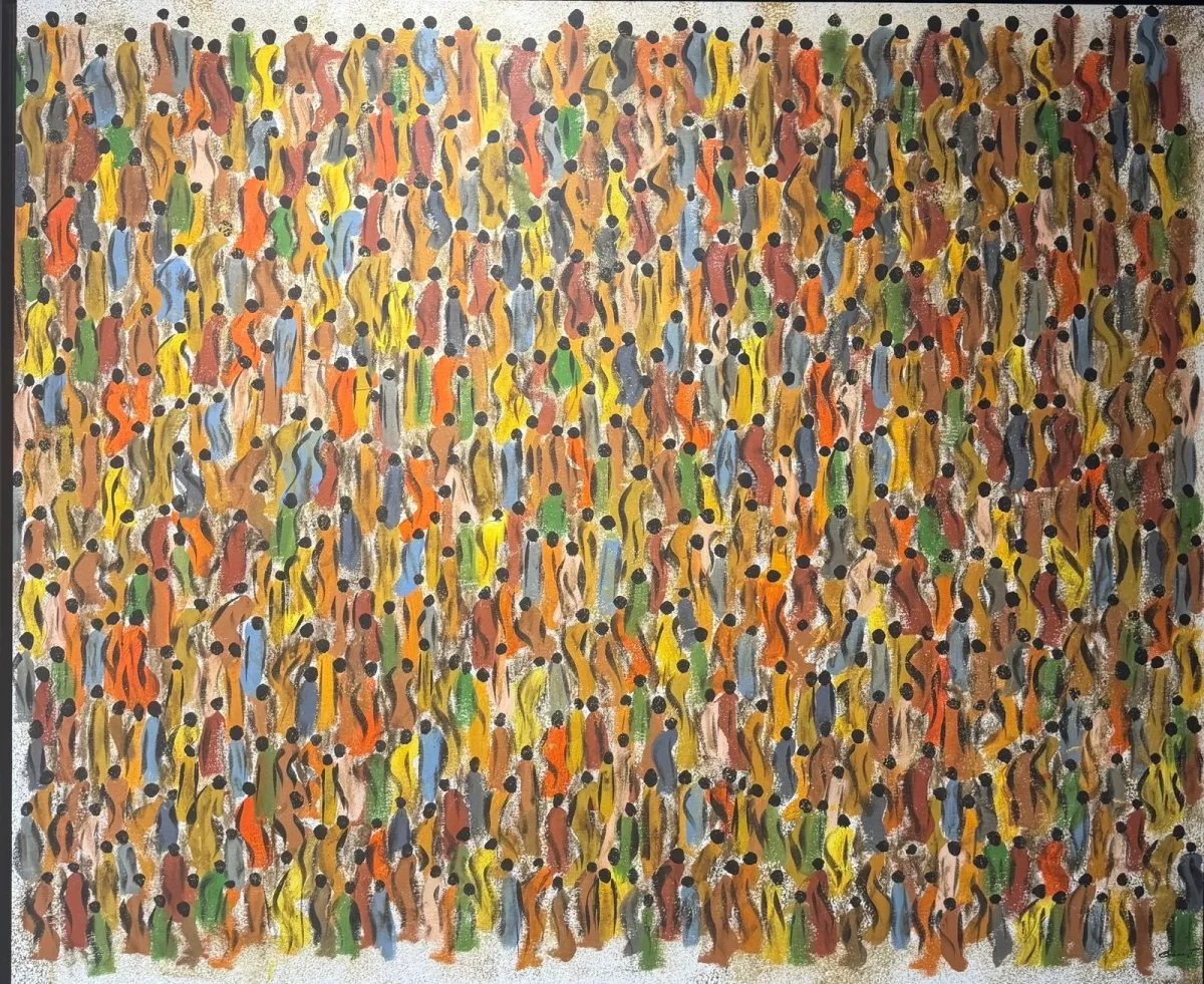Living Mosaic by Bahaa Jawhari — Acrylic on Canvas, 120×145cm