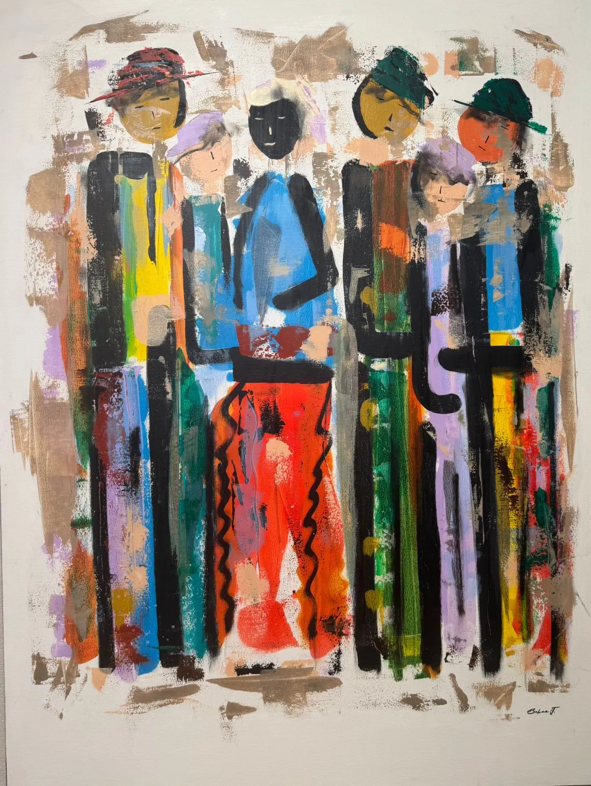 The Color Between Us by Bahaa Jawhari — Acrylic on Canvas, 120×90cm
